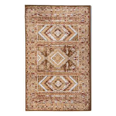Tapis brun clair / brun Ikat