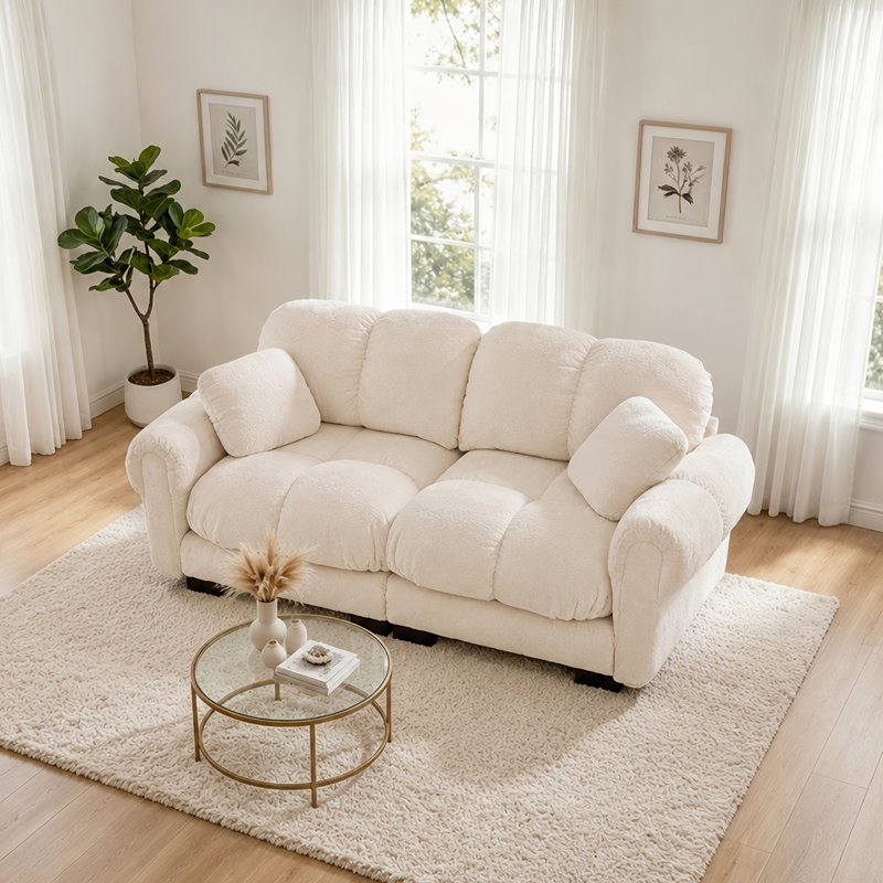  Canapé en chenille Cloud, Beige Chenille