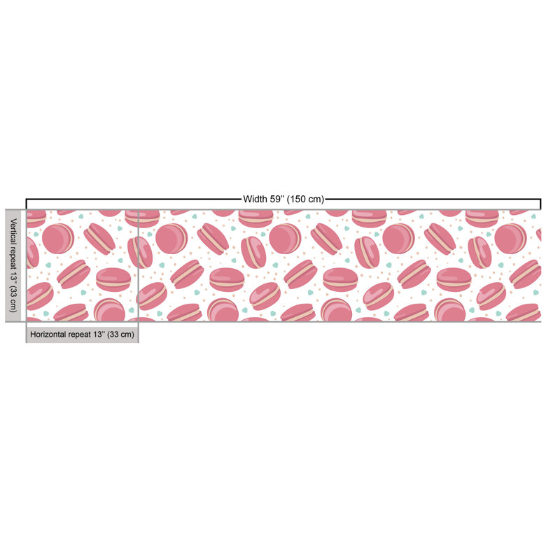 Chemash Macaroon Cookies Hearts Dots Multi-Purpose Fabric