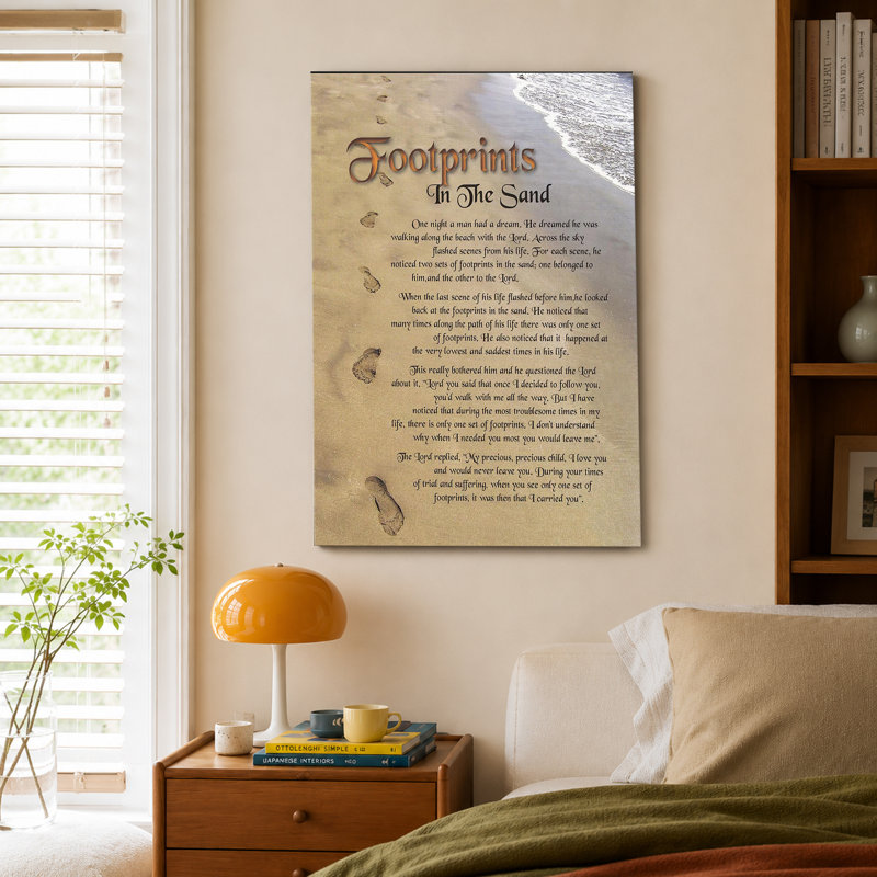 «Footprints in The Sand», poème chrétien, 24x36inch