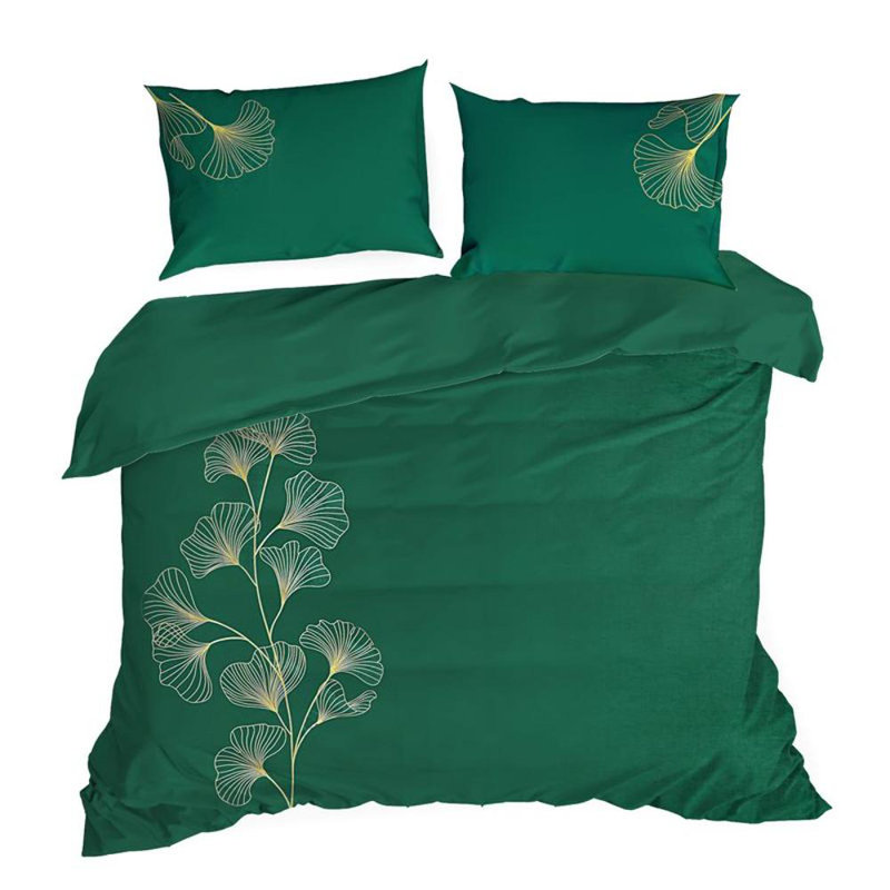 Gaile Cotton Floral Duvet Cover Set with Pillowcases Included, Green, 160 x 200 -2  Pillowcases (70 x 80cm)
