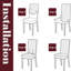 Housses de chaises de salle à manger, housses de chaises de salle à manger, extensibles, amovibles, ensemble de 6-507944609