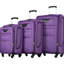 Valise extensible mauve 3P - Valise avec poignée 3 pièces