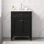 Meuble-lavabo moderne de 24 po avec lavabo en céramique - 2 portes à fermeture en douceur avec organisateurs et tiroir basculant, tablette réglable, armoire de rangement compacte pour petites salles de bain-2026748467
