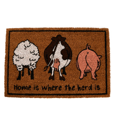 Coir Doormat ( Home Is Where The Herd Is )