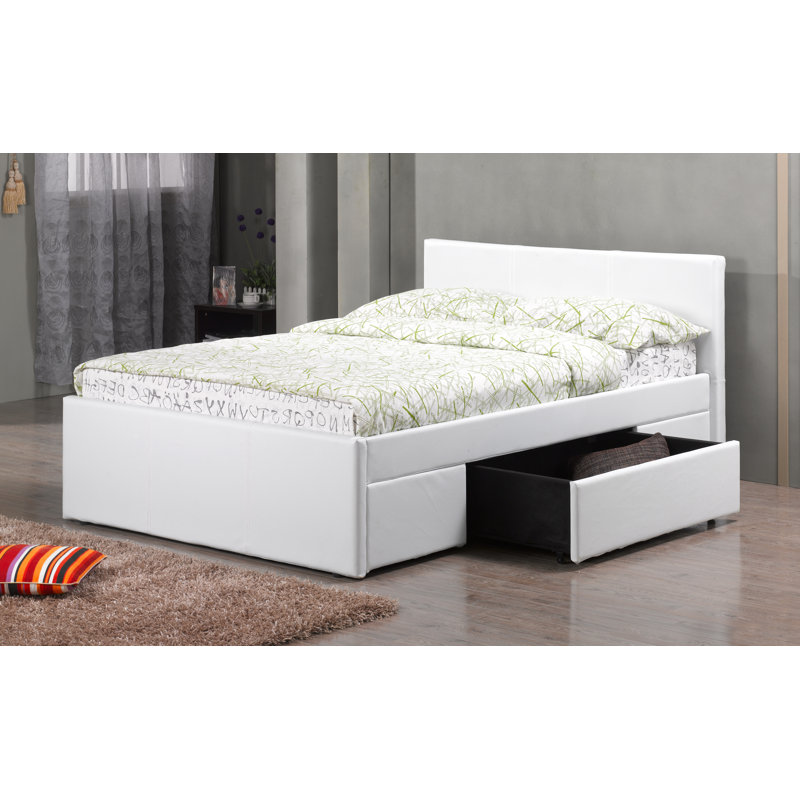 Florie Upholstered Ottoman Storage Bed, Brown, Double (4'6)