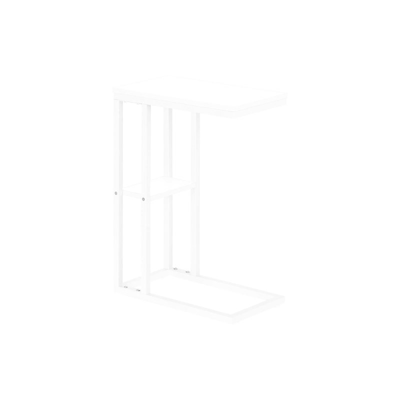 Table à collation - Stratifié blanc, base en métal, design moderne et pratique