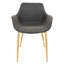 Chaise de salle à manger en cuir Matthew, chaise d'appoint moderne Mid-Century avec accoudoirs et pieds en fer, chaise de bureau rembourrée en similicuir pour salle à manger, salon, mobilier de bureau-123223577-67941227