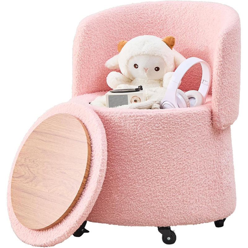 Tabouret de coiffeuse rembourré, Rose