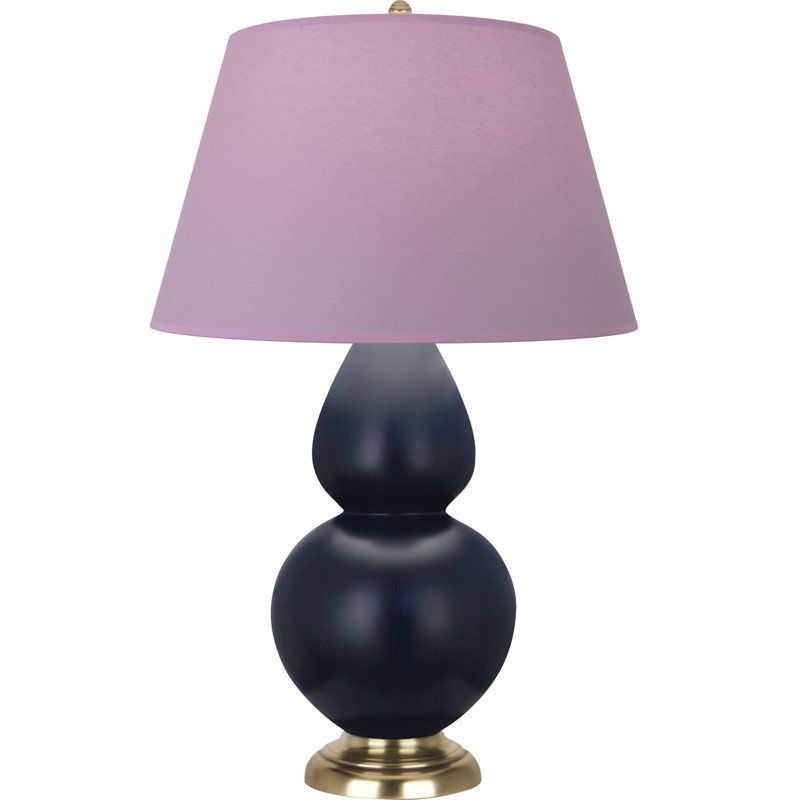 Double Gourd Table Lamp, Navy/Antique Silver, Navy/Gray