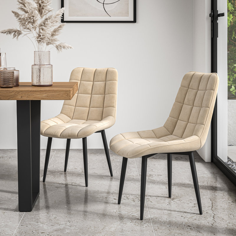 Darcus 4 - Person Dining Set, Black/Oak/Beige