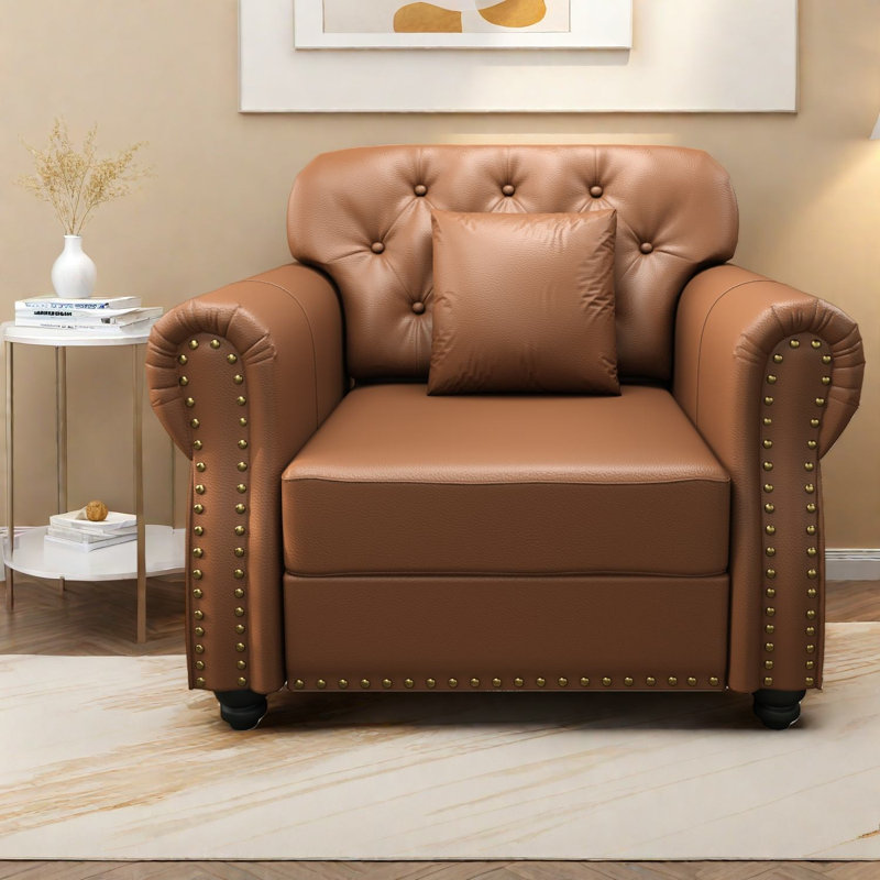 Canapés confortables en similicuir 41,3 pouces Modern Chesterfield Home