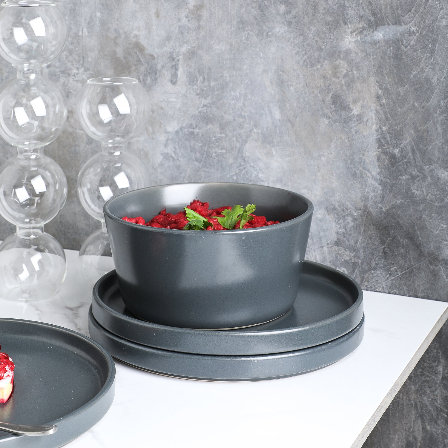 Celina Stoneware Dinnerware Set, Matt Gray, 32
