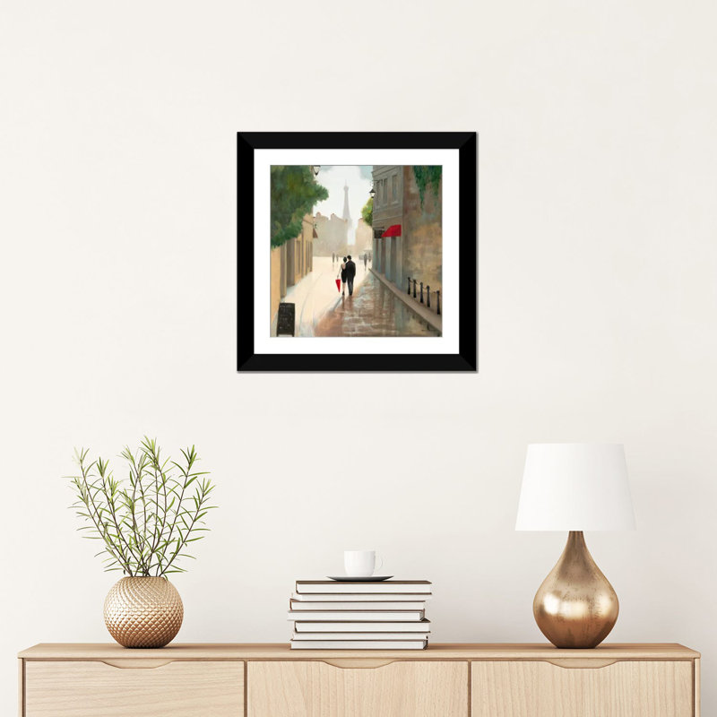 «Paris Romance I», reproduction d'art sur toile, H 16 po x l 16 po x P 1 po, Toile tendue, Blanc