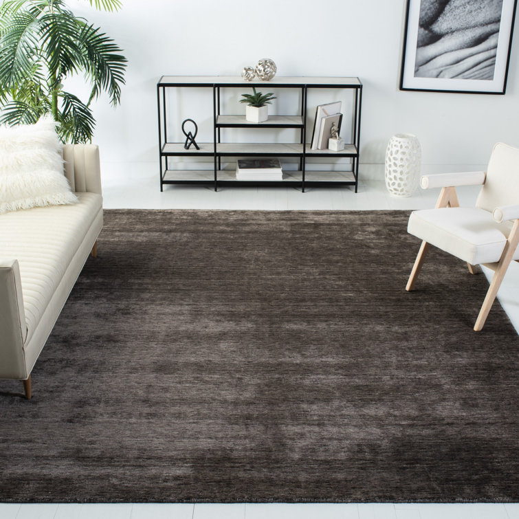Tapis gris anthracite noué à la main Mcelroy