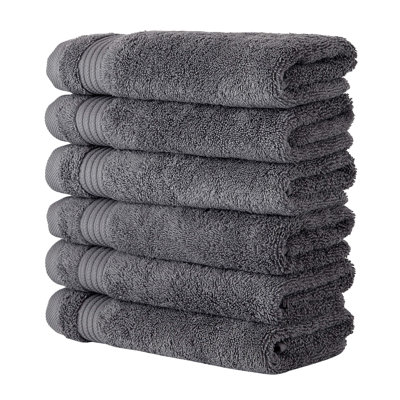 Essuie-mains Shannan en coton turc - très absorbant, séchage rapide, utilisation quotidienne, ensemble de 6, 16 po x 27 po