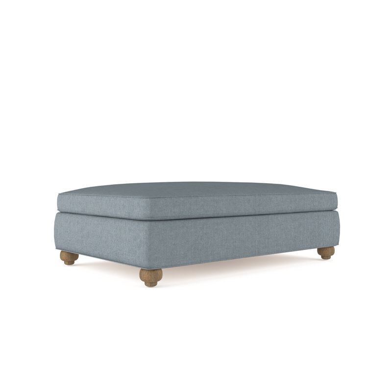 Repose-pieds de table Leroy, Lin à tissage carré brume, Brun foncé