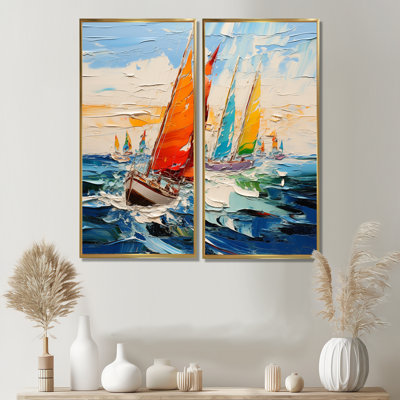 Voilier, paysage marin, symphonie I - transport, bateau, voile, art mural