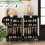 Armoire à chaussures avec 4 portes - Tablettes réglables pour garde-robe mince, noir, moderne et élégant, caractéristique élégante