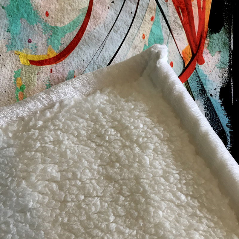 Throw Blanket, 68" W x 80" L, Marble/Abstract, Red/Light Blue/Orange