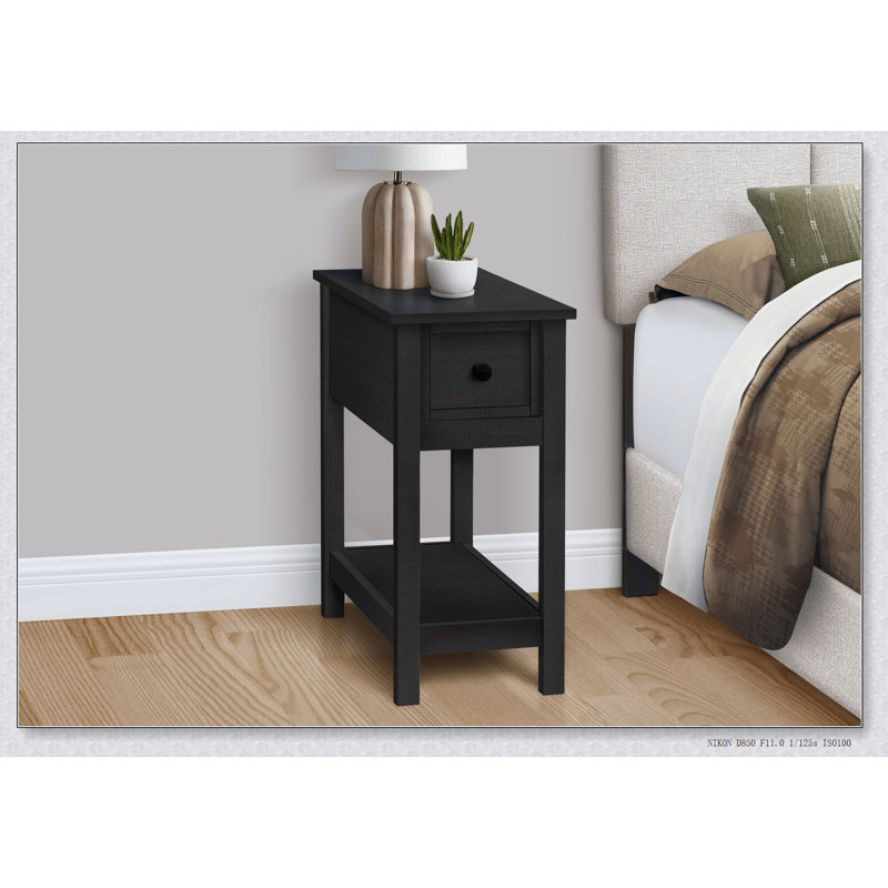 Table d'appoint, 2 niveaux, bout, lampe, table de chevet, table d'appoint, étroit, petit, tiroir de rangement, chambre à coucher