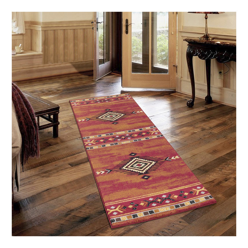 Tapis tribal rouge Sud-Ouest Tribes, Rectangle 7 pi 10 po x 10 pi 3 po
