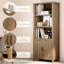 Bibliothèque de style campagnard avec rangement, bibliothèque de rangement à 5 niveaux