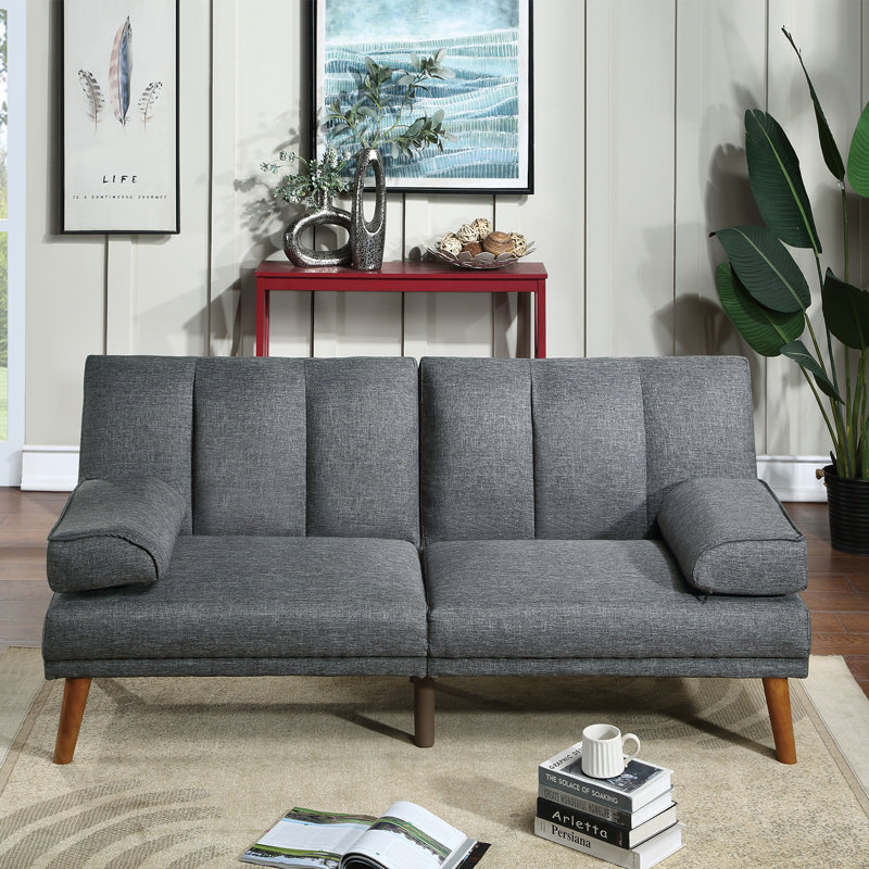 Canapé rembourré 71 po Willaurie, Mélange de polyester gris
