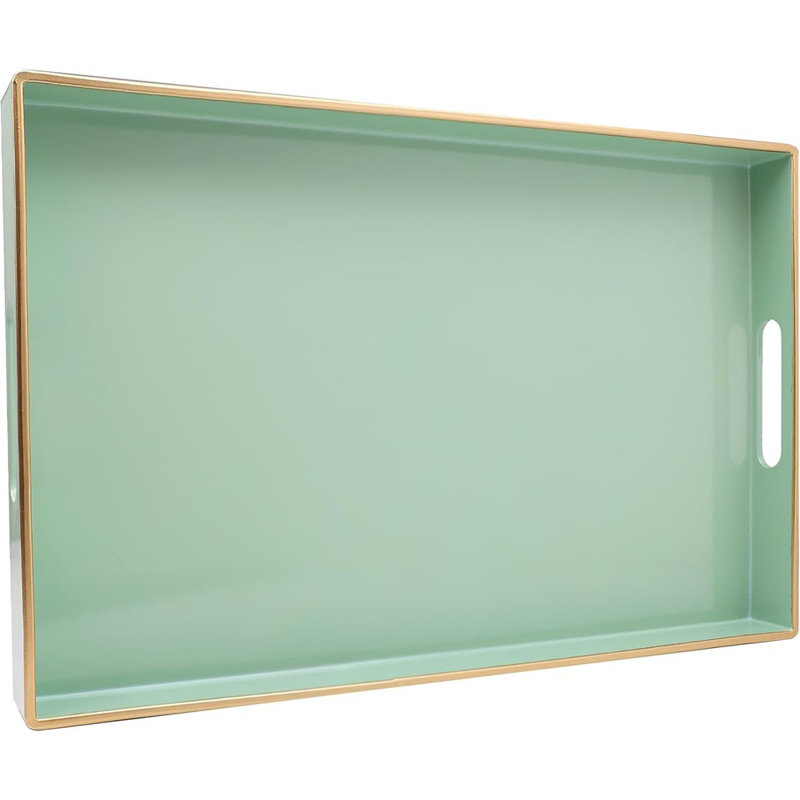 Plateau de service décoratif avec poignées, plateau en plastique élégant pour table basse, repose-pieds et décoration intérieure