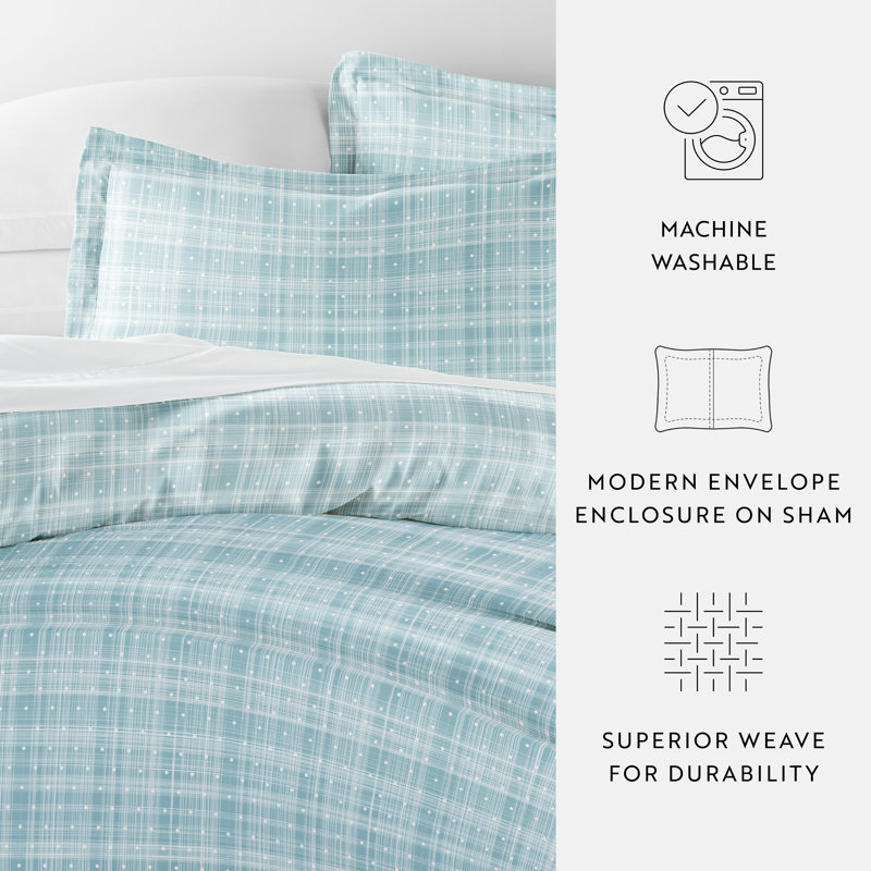 Aqua Polka Dot Microfiber Queen Bedspread Cover Set