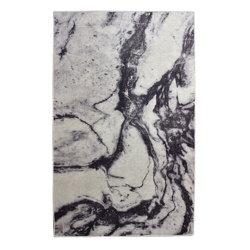 Tapis de qualité supérieure (5,2 x 7,5 pi), 100% polyester, hauteur de velours de 0,2 po | Antibactérien, antidérapant, dessous lavable à la machine | Conception élégante pour le décor du salon et de la chambre à coucher, douce et durable