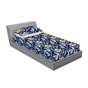 Bleu marine, pêche / floral