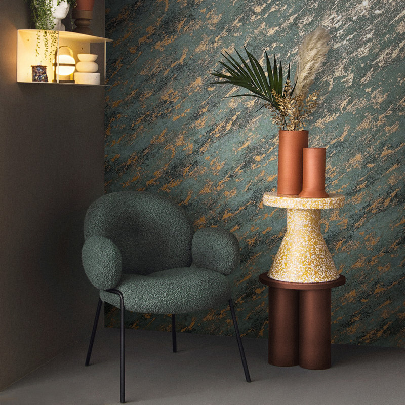 Eclectic 33cm x 70cm Semi-Gloss Wallpaper Roll, Blue