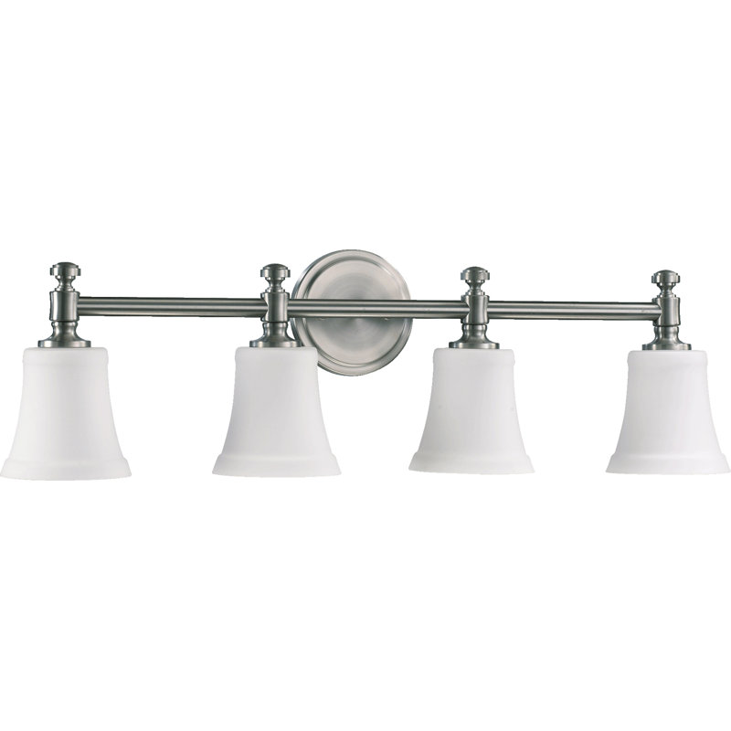 Lynette 4 - Light Dimmable Vanity Light, Satin Nickel, White