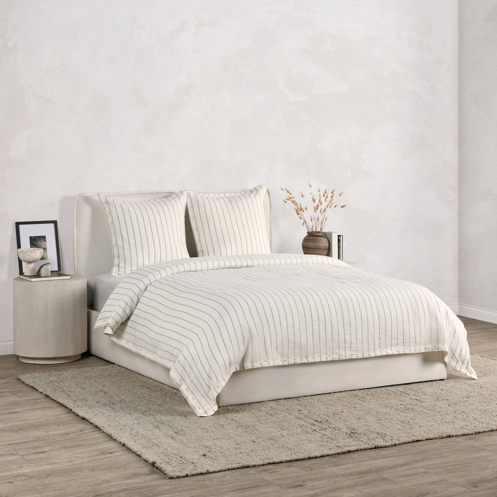 Keegan Linen Shams, Euro Sham, Ivory