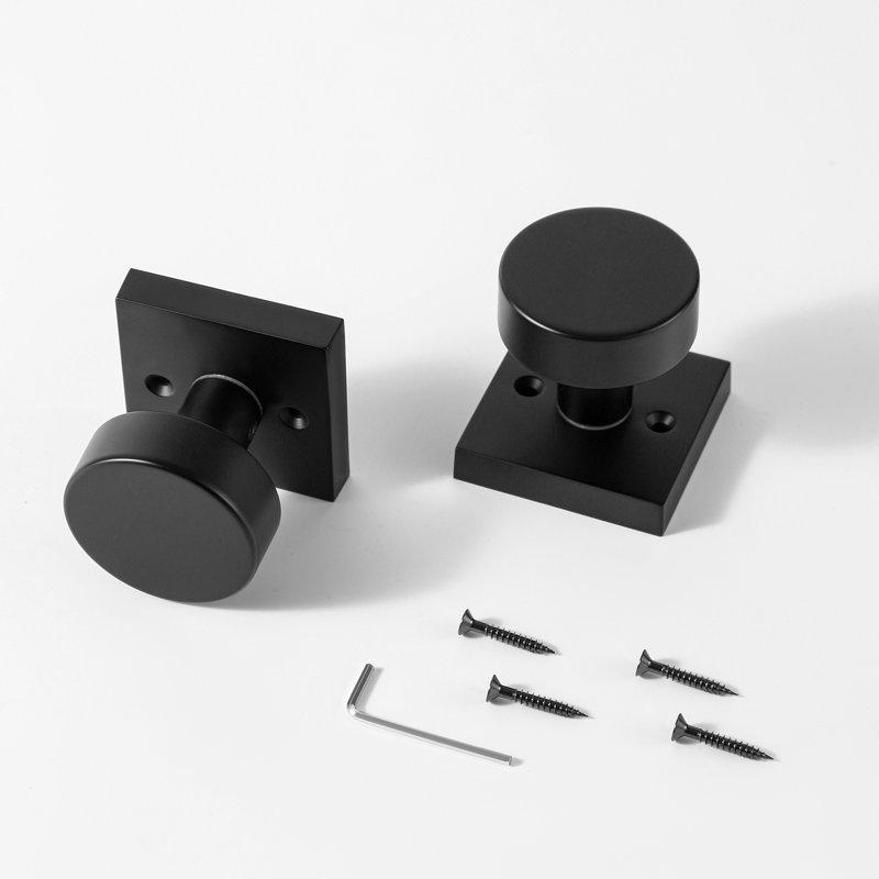 Modern Grace Series Double Dummy Door Knobs, Matte Black