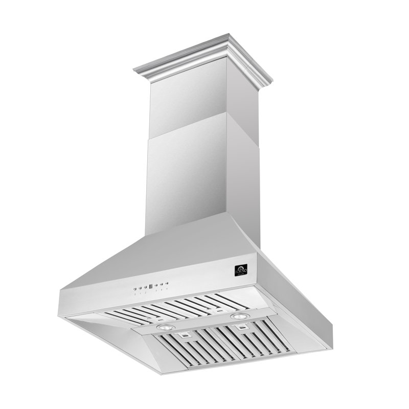Hotte de cuisine murale de 30 pouces Coppito, 600 pi³ / min, 4 vitesses, tout acier inoxydable
