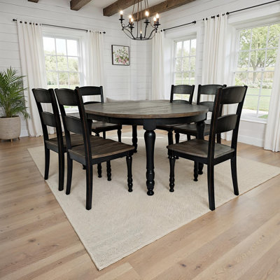 Karley 7-Piece Solid Wood Dining Set 