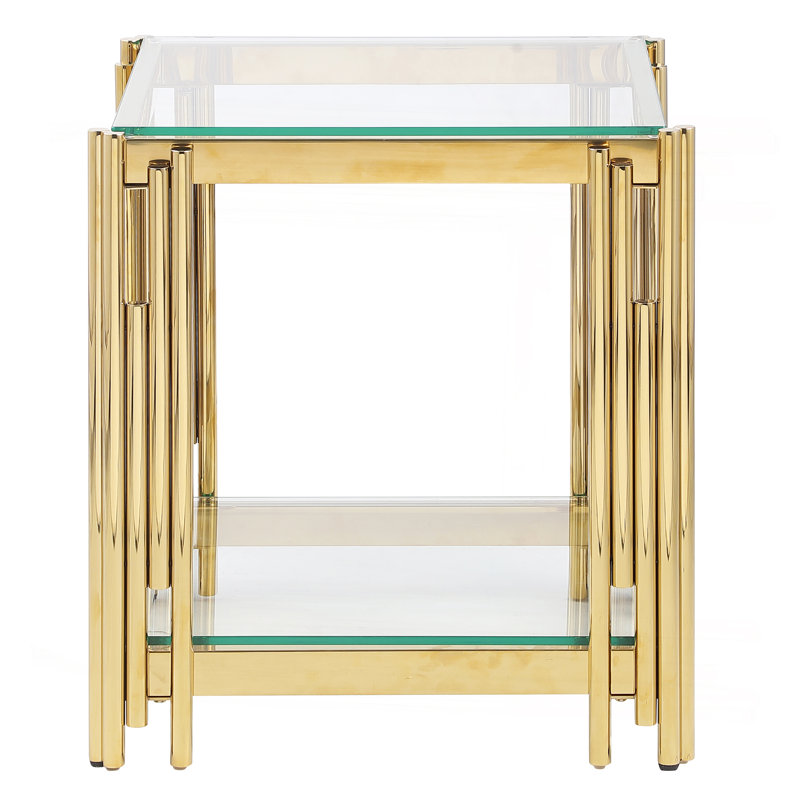 Table de bout carrée de 20 po de large avec plateau en verre Woker Furniture