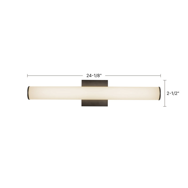 Rico 24-in Black dimmable LED Wall Sconce, Nickel