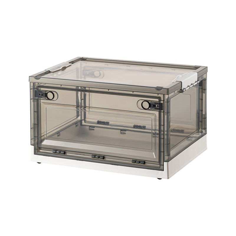 Boîte de rangement en plastique pliable, Blanc, H 13,5 po x l 23,5 po x P 16,5 po, 76 pte