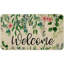 Paillasson Welcome, printemps, été, feuilles d'eucalyptus