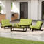 Ensemble de conversation en bois massif avec fauteuil sans accoudoirs, causeuse et table basse Polett-1168994219-1168994218