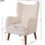 Chaise d'appoint à haut dossier 41 po, fauteuil en peluche rembourré en laine épaisse, fauteuil confortable avec pieds en bois de bouleau, blanc