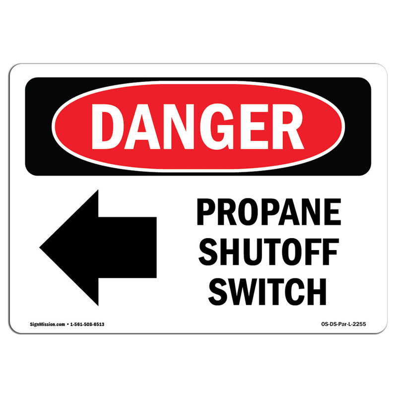 Signe de danger, H 12 po x l 18 po x P 0,1 po