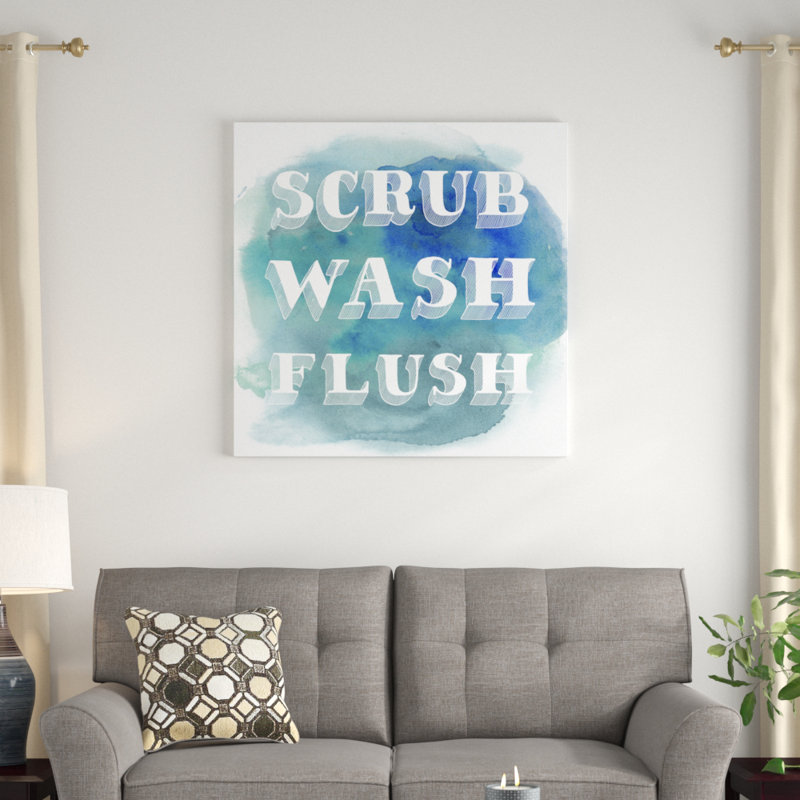 «Bathroom Do's I», art textuel sur toile, H 36 po x l 36 po, Toile tendue