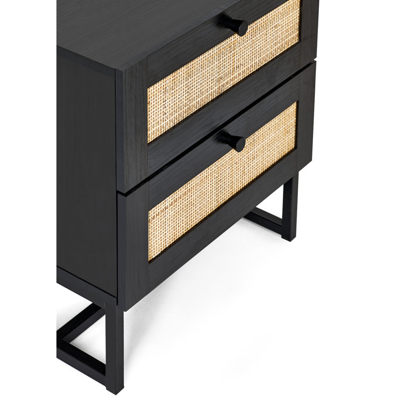 Gennaro 50cm W Bedside Table, Black