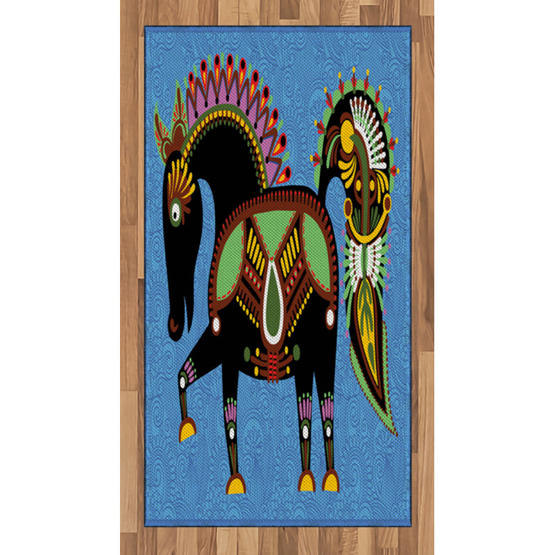 Tapis décoratif à haute densité en fibre de coton à haute densité, Rectangle 2 pi 7 po x 5 pi