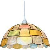 25cm H Shell / Capiz Dome Lamp Shade Pink