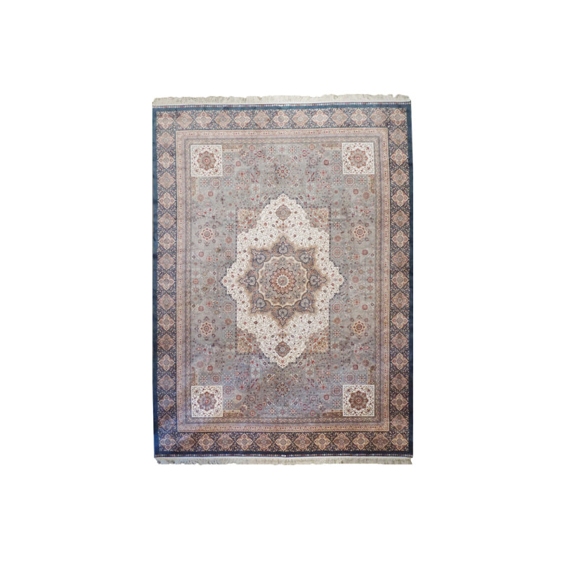 Tapis en soie pure touffetée 9X12 Hereke, 1000 KPSI